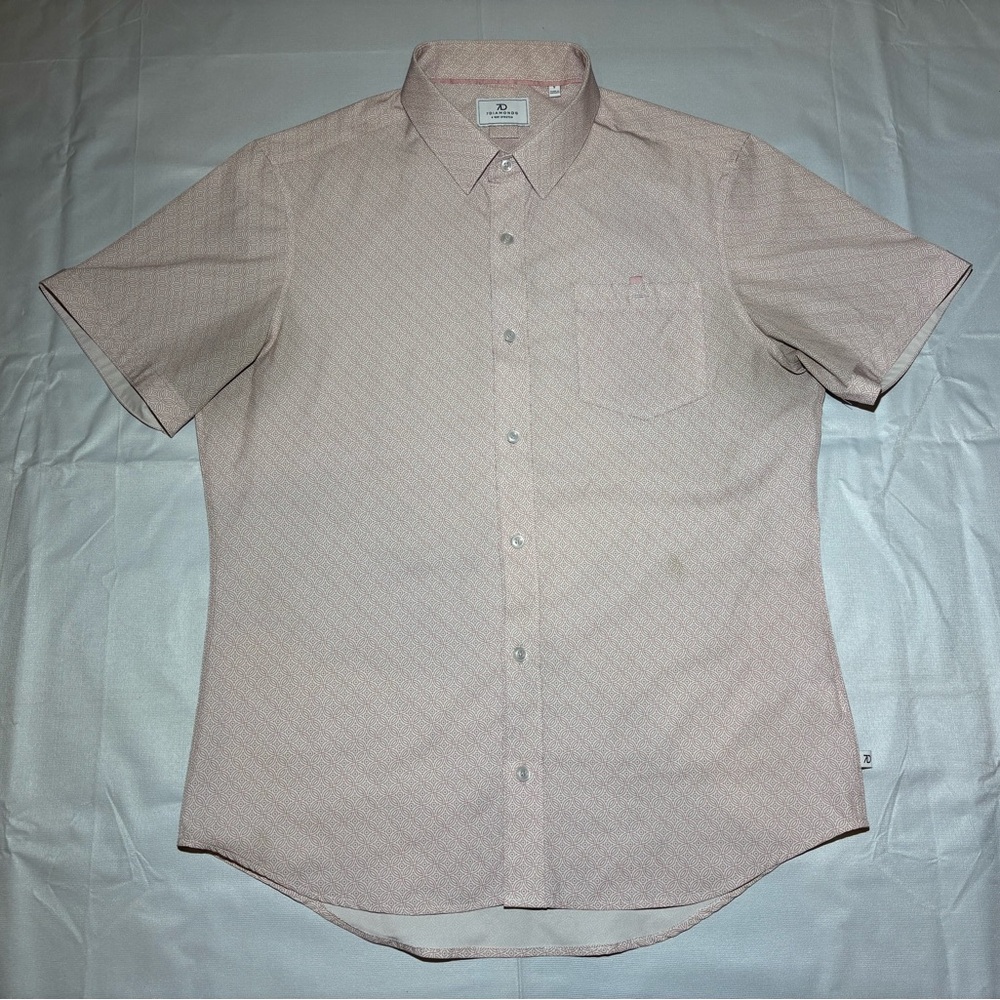 7 Diamonds Leven Short Sleeve Button Down Shirt 4-Way Stretch Men’s Size S